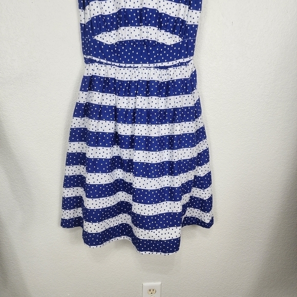 Emily And Fin Blue Polka-dot Fit & Flare Dress Size XS - Picture 6 of 12